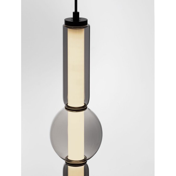 Siva steklena LED zatemnitvena viseča svetilka ø 12 cm Ulon – Nova Luce-image-2