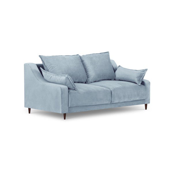 Svetlo modra žametna zofa Mazzini Sofas Freesia, 150 cm-image-2
