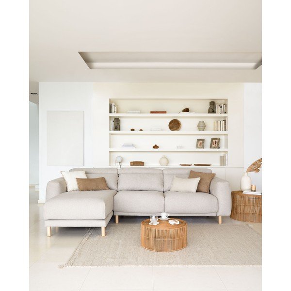 Bež kotni kavč (levi kot) Singa - Kave Home-image-3