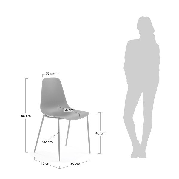 Komplet 4 sivih jedilnih stolov La Forma Wassu-image-1
