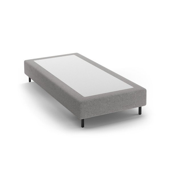 Siva oblazinjena postelja brez vzglavja 90x200 cm Whale – Micadoni 