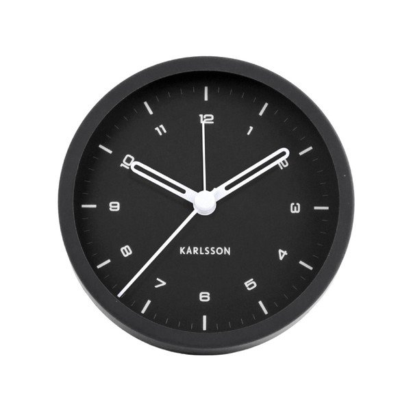 Črna budilka Karlsson Tinge, ø 9 cm-image-1