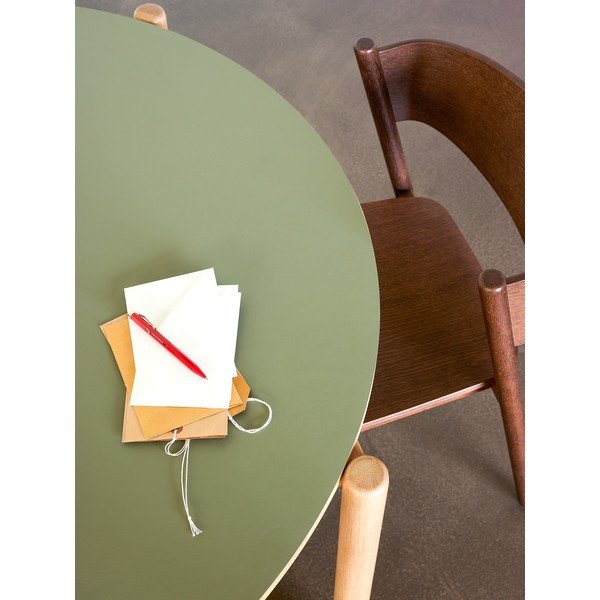 Okrogla jedilna miza iz masivnega hrasta ø 115 cm Oblique – Hübsch-image-1