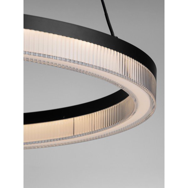 Mat črna aluminijasta LED zatemnitvena viseča svetilka s senčilom iz akrilnega stekla ø 60 cm Lonela – Nova Luce-image-1