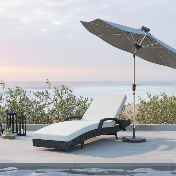 Rjav/bež vrtni ležalnik iz umetnega ratana Redondo – Unique Furniture-image-1