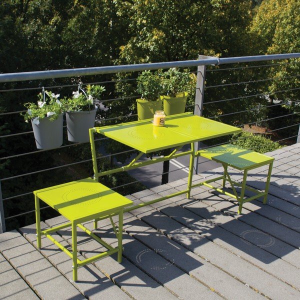 Zeleni zložljivi balkonski komplet Esschert Design Magic-image-1