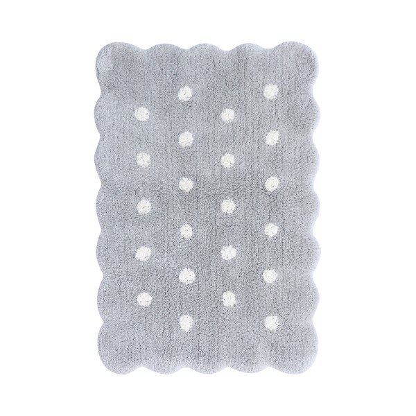 Siva pralna ročno tkana bombažna otroška preproga 70x100 cm Mini Biscuit Pearl Grey – Lorena Canals
