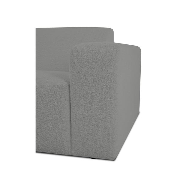 Siv modul za sedežno garnituro iz tkanine bouclé (desni kot) Roxy – Scandic-image-3