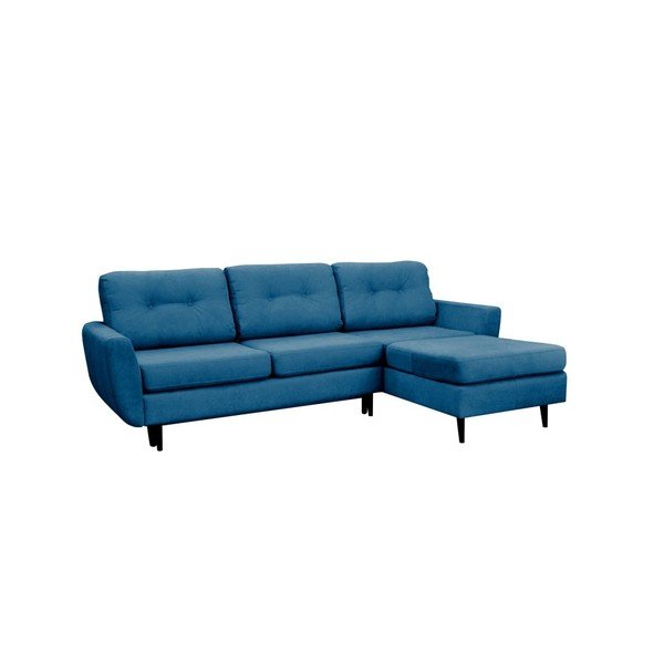Turkizna raztegljiva sedežna garnitura s črnimi nogami Mazzini Sofas Hortensia, desni kot-image-1