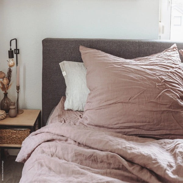 Lanena prevleka za vzglavnik 40x40 cm Ashes of Roses – Linen Tales-image-1