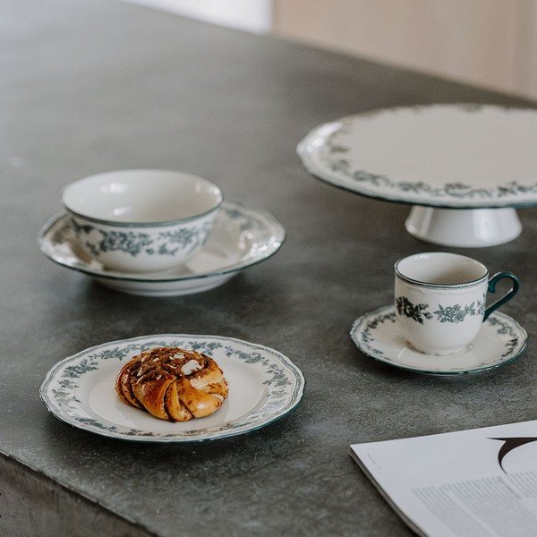 Zelen/slonokoščen servirni porcelanast krožnik Cyril – S|P Collection-image-1