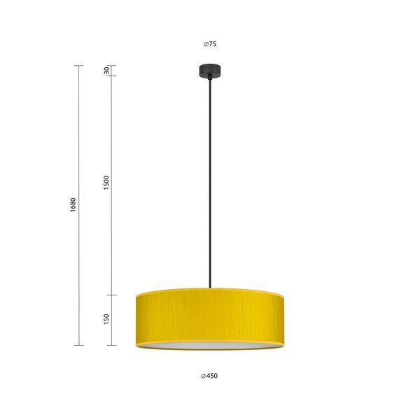 Rumena viseča svetilka Sotto Luce Doce XL, ⌀ 45 cm-image-4