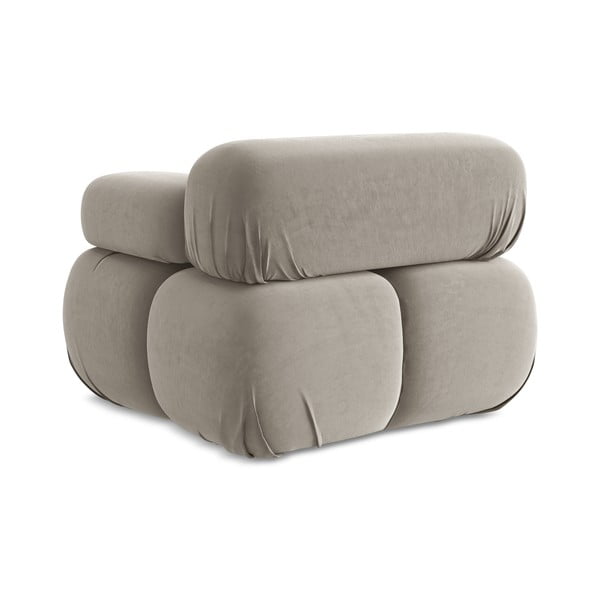 Bež žameten modul za sedežno garnituro (desni kot) Lokua – Makamii-image-4