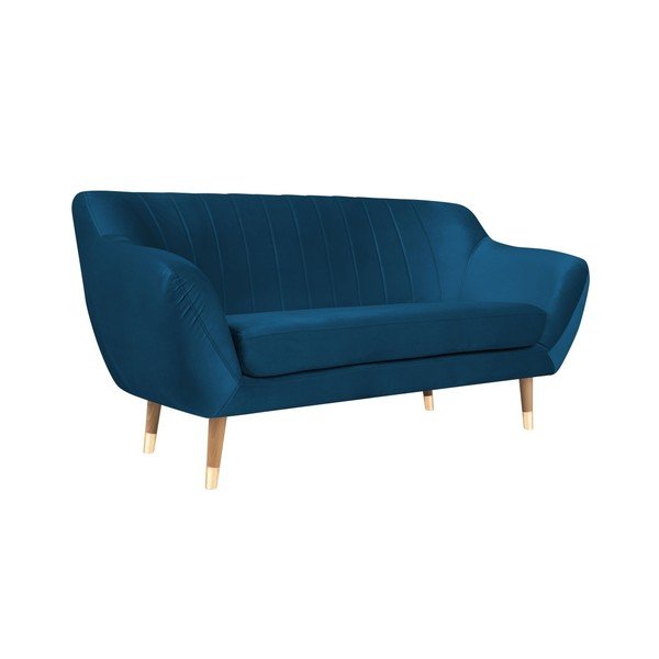 Modra žametna zofa Mazzini Sofas Benito, 158 cm-image-2