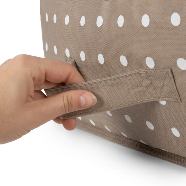 Mala bež škatla za shranjevanje oblačil Compactor Dots-image-3