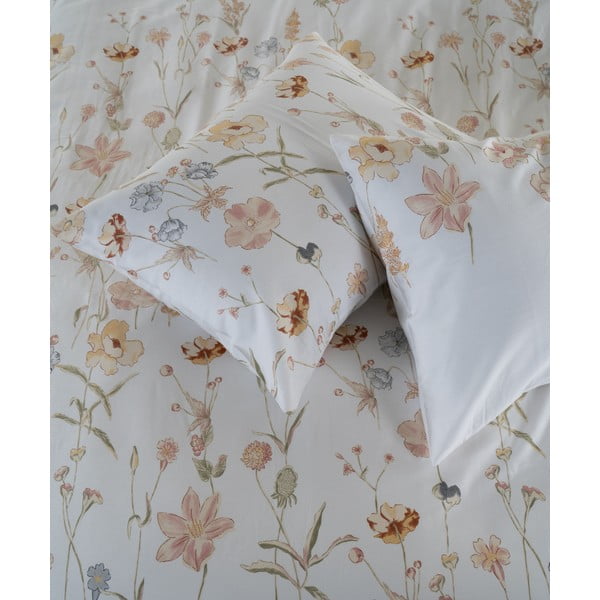 Bela podaljšana posteljnina za zakonsko posteljo iz bombažnega satena 240x220 cm Ivory Garden Floral – Mila Home Luxury-image-4