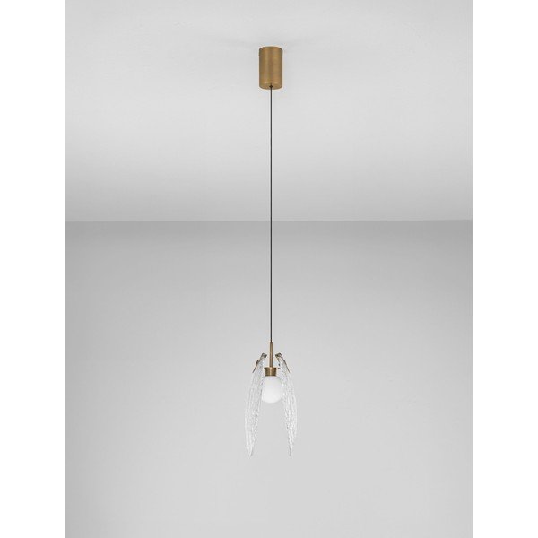 Medeninasta jeklena LED viseča svetilka s steklenim senčilom Shelina – Nova Luce-image-4