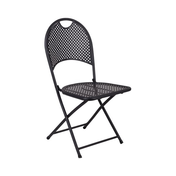 Komplet 2 črnih zložljivih kovinskih stolov Crido Consulting Iron