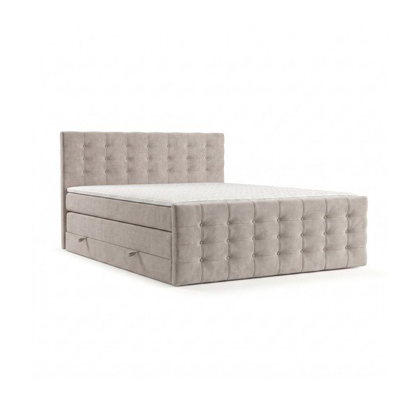 Bež boxspring postelja s prostorom za shranjevanje 200x200 cm Blend – Maison de Rêve
