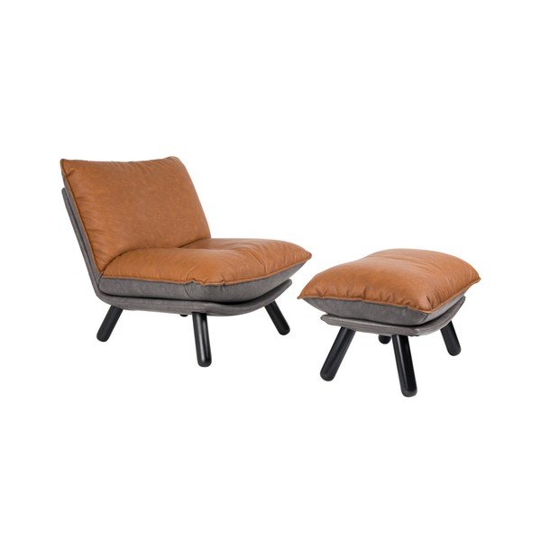 Rjav fotelj Zuiver Lazy-image-1