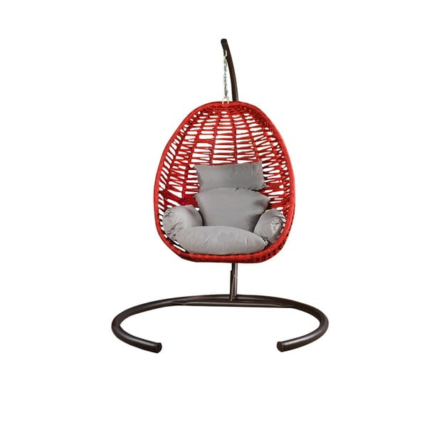 Rdeče-siv viseči vrtni fotelj Findik – Floriane Garden