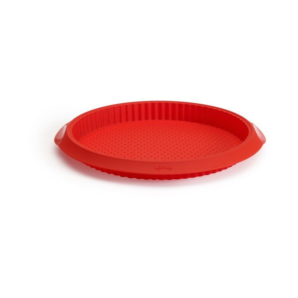 Rdeč silikonski model za quiche z luknjami Lékué, ⌀ 28 cm