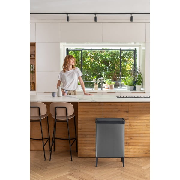 Siv koš za smeti na dotik iz reciklirane plastike 54 l Verto High – Curver-image-1