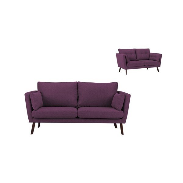 Vijolična 3 sedežna garnitura Mazzini Sofas Elena-image-1