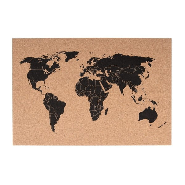 Stenski zemljevid iz plute PT LIVING World, 60 x 40 cm