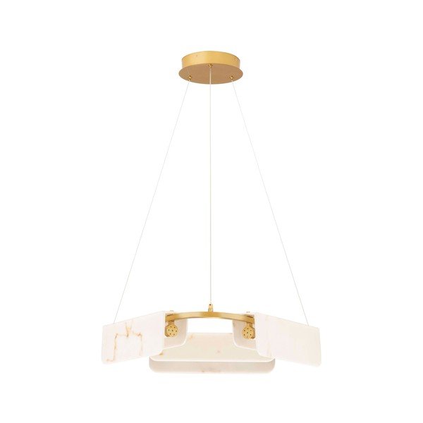Kremno bela/medeninasta LED zatemnitvena viseča svetilka v marmornem dekorju ø 63 cm Aider – Nova Luce