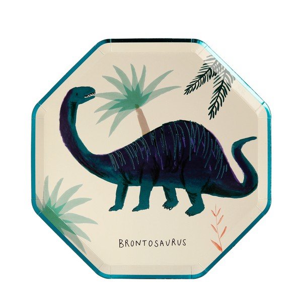 Papirnati krožniki za enkratno uporabo v kompletu  8 ks Dinosaur Kingdom – Meri Meri-image-4