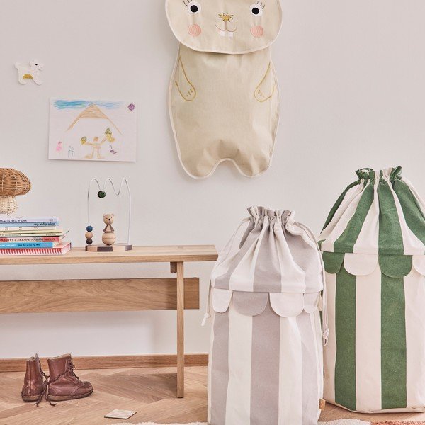 Kremno bel tekstilni viseči organizator 40x1x82 cm Darling Rabbit – OYOY Mini-image-1