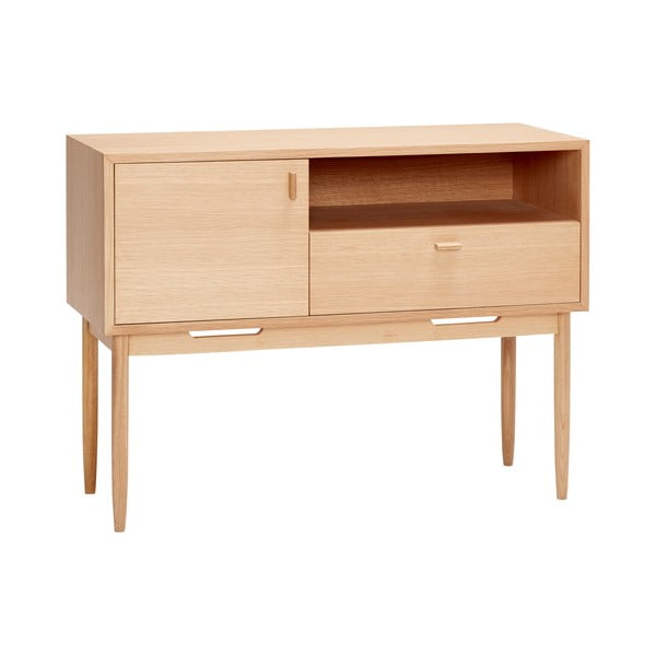 Visoka komoda v hrastovem dekorju 100x75 cm Cube – Hübsch-image-1