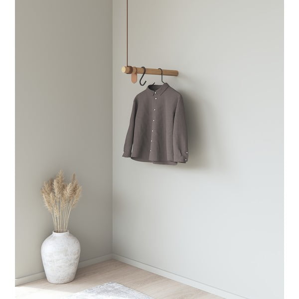 Stenski obešalnik iz masivnega hrasta v naravni barvi 50 cm Swing – LIND DNA-image-1