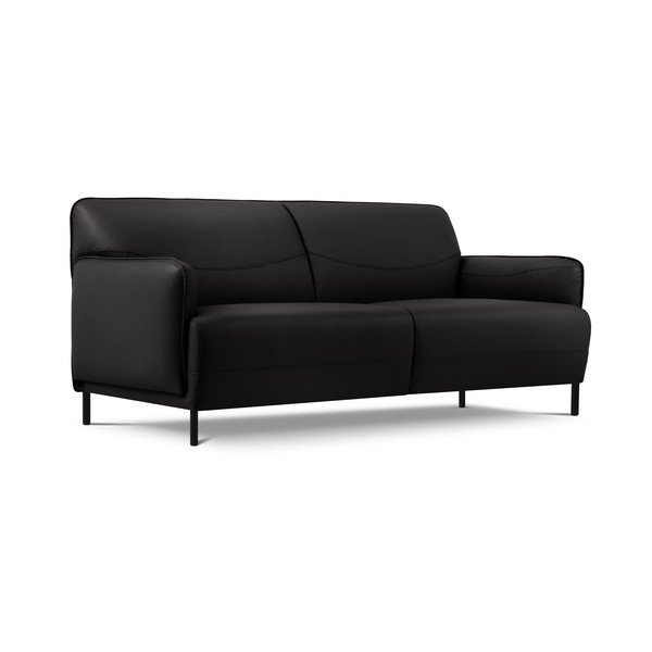 Črna usnjena sedežna garnitura Windsor & Co Sofas Neso, 175 x 90 cm-image-2