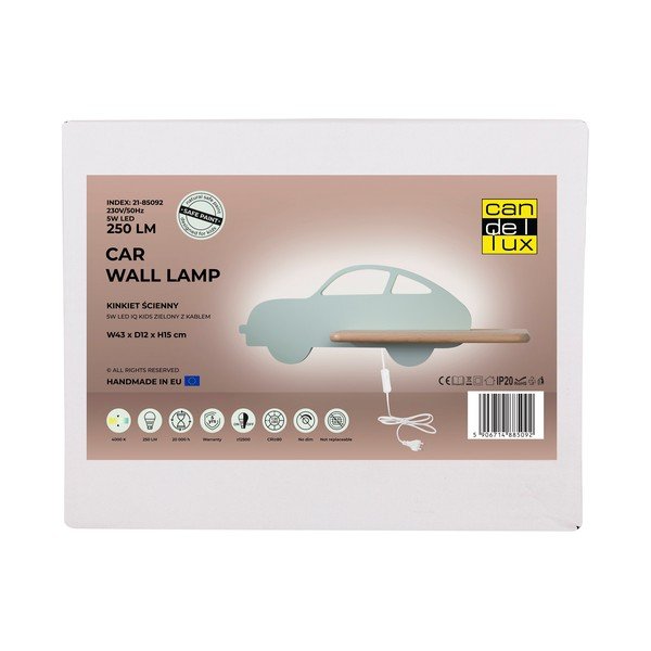 Mint zelena otroška svetilka Car – Candellux Lighting-image-3