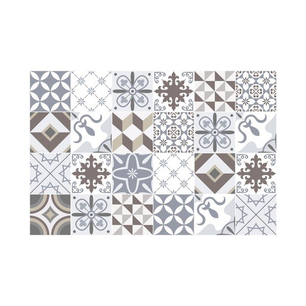 Komplet 24 dekorativnih stenskih nalepk Ambiance Mosaic Portugal, 15 x 15 cm-image-2