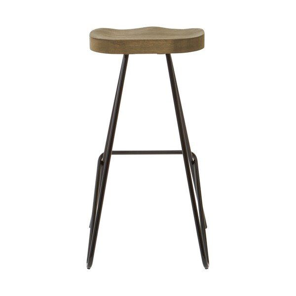 Črn/v naravni barvi barsko stol iz masivnega bresta (višina sedeža 78 cm) District – Premier Housewares-image-2