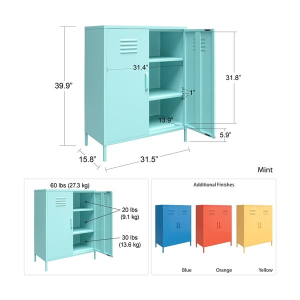Rumena kovinska omarica Novogratz Cache, 80 x 102 cm-image-4