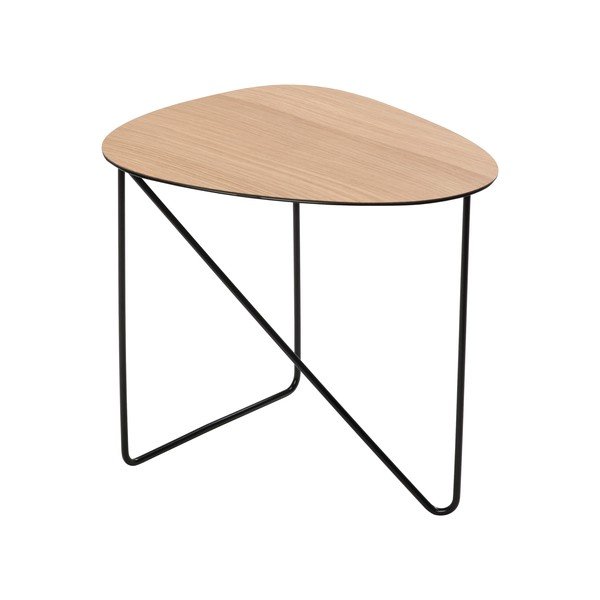 Kovinska klubska mizica v naravni barvi 37x44 cm Curve M Wood – LIND DNA