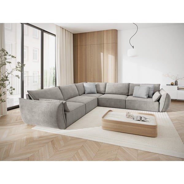 Svetlo siv kotni kavč (obojestranski) Vanda - Mazzini Sofas-image-1