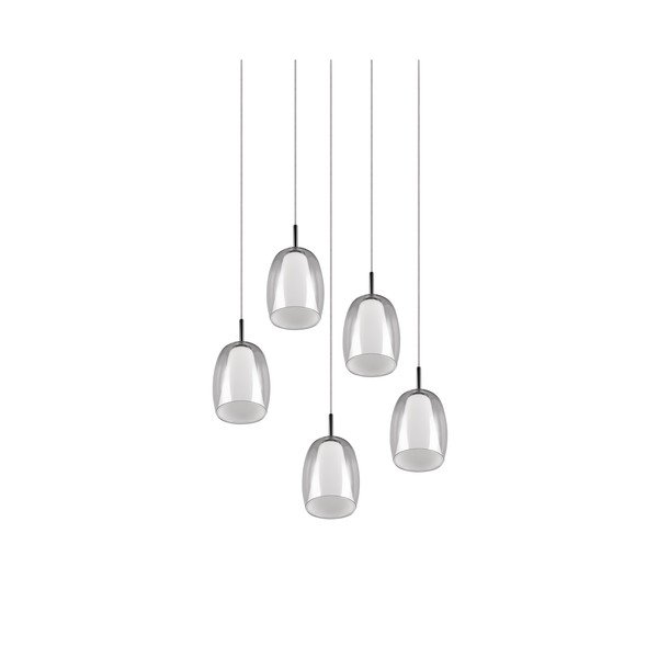 Viseča svetilka v srebrni barvi s steklenim senčnikom ø 48 cm Barret – Trio Select-image-3