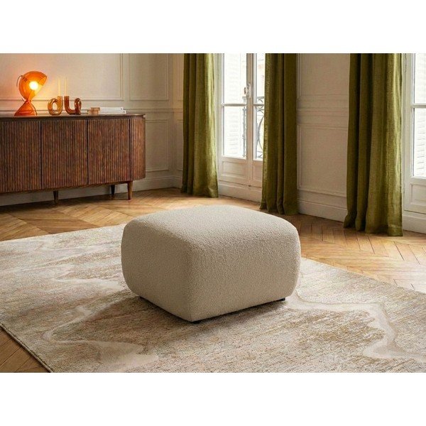 Bež tabure iz tkanine bouclé Montaigne – Bobochic Paris-image-1