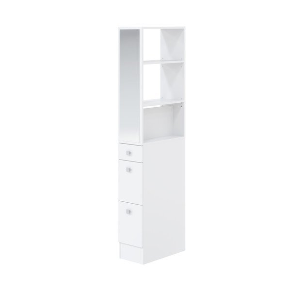 Bela visoka kopalniška omarica z ogledalom 24x180 cm Combi - TemaHome -image-2