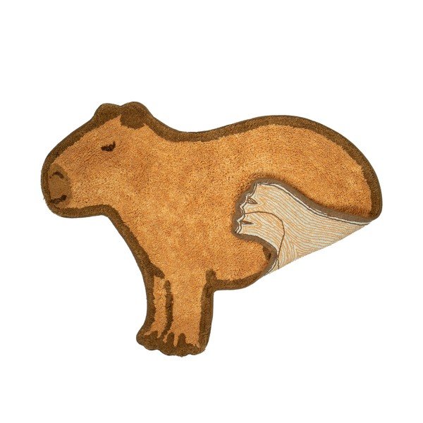 Rjava bombažna otroška preproga 52x68 cm Capybara – Sass & Belle-image-1