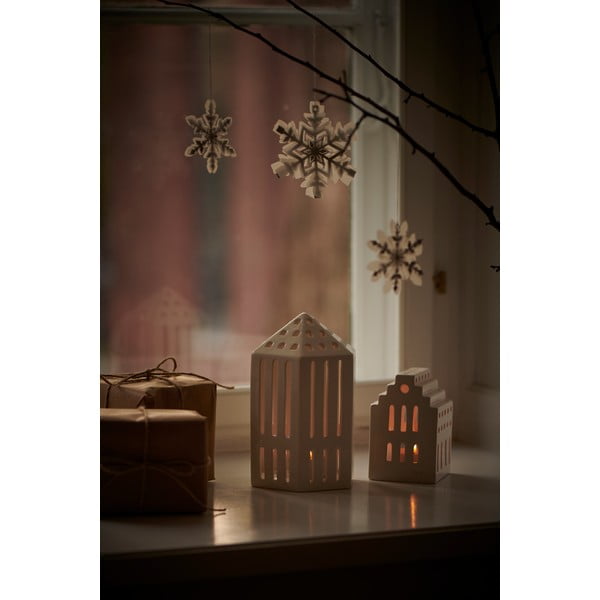 Bela keramična svetilka Kähler Design Dolga cerkev, višina 10 cm-image-1