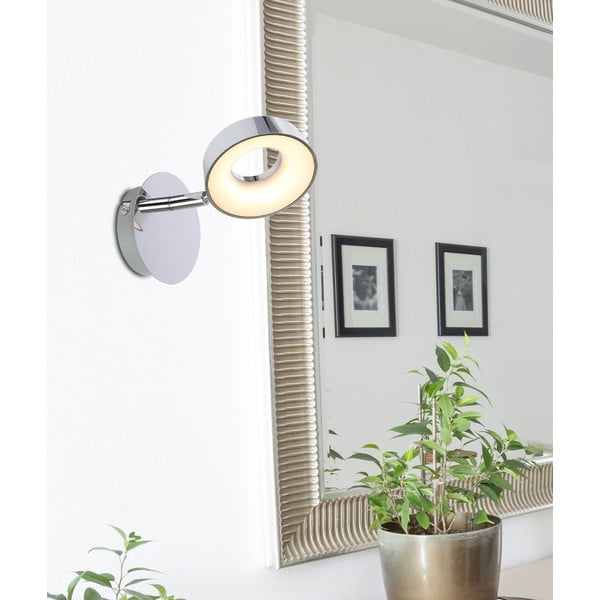 LED stenska svetilka v sijajno srebrni barvi Isla – Candellux Lighting-image-1