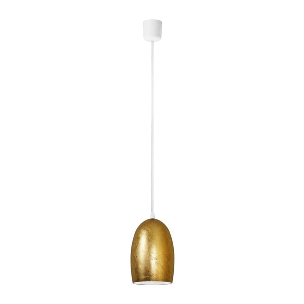 Zlata viseča svetilka z belim kablom Sotto Luce Ume, ⌀ 13,5 cm