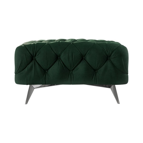 Temno zelen žameten tabure Chelsea – Ropez-image-2