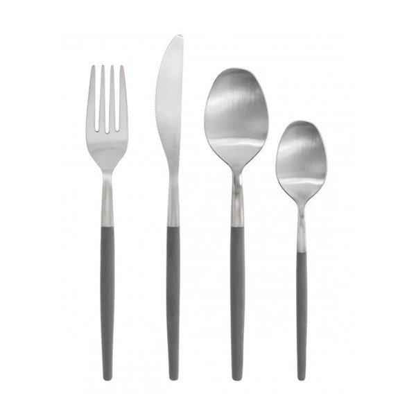 Temno siv/srebrn pribor iz nerjavečega jekla 16 ks Maxime – Blomus